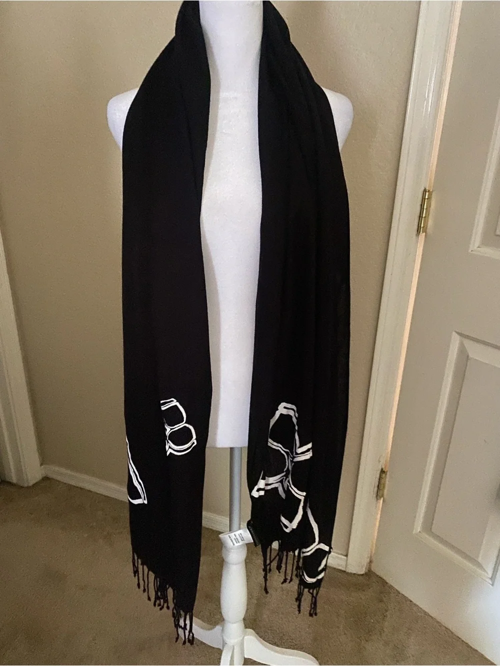 Vintage Y2K Wrap /Scarf fringe boho art deco layers feminine